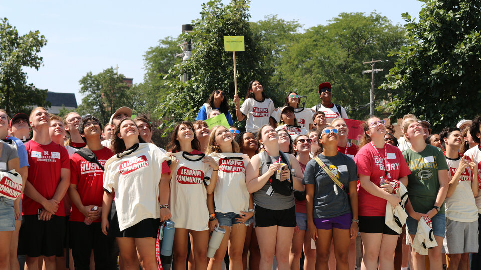 LC students gathered for group picture at Welcome Event