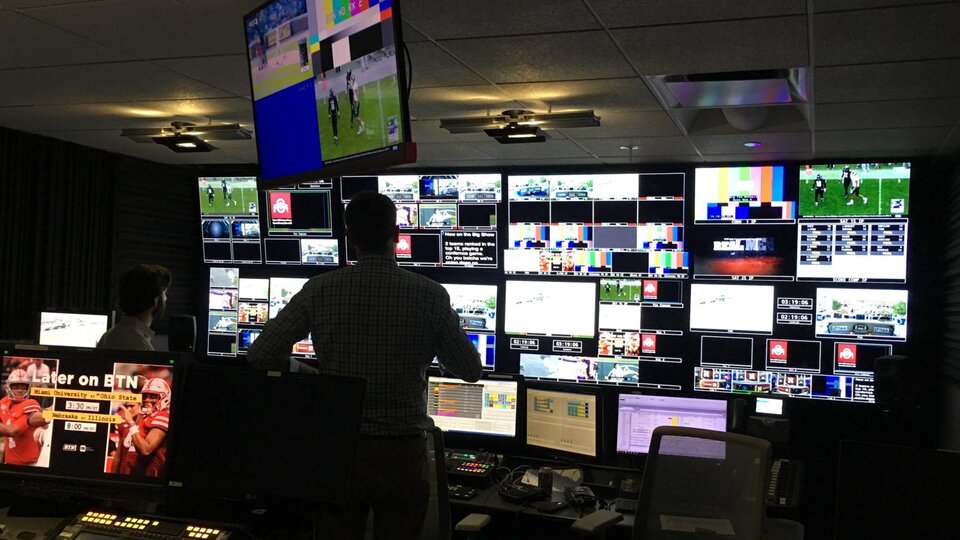 View of the media center in a press box